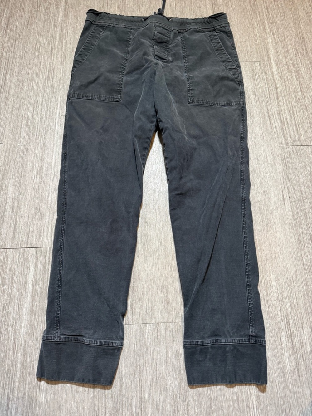 James Perse Standard Pants Minimalist‎ Distressed Raw Hem Drawstring Casual Luxe